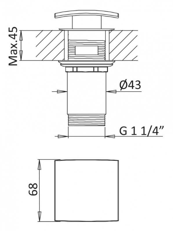 Смеситель для раковины Cezares Porta BLI2 01 W0 С ВНУТРЕННЕЙ ЧАСТЬЮ