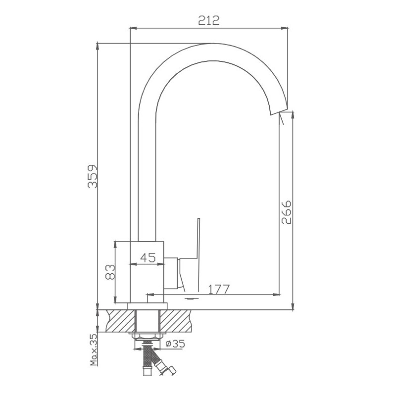 Смеситель для кухни Haiba HB802 HB70802