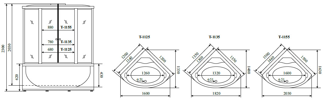 Душевой бокс Timo Standart T-1155