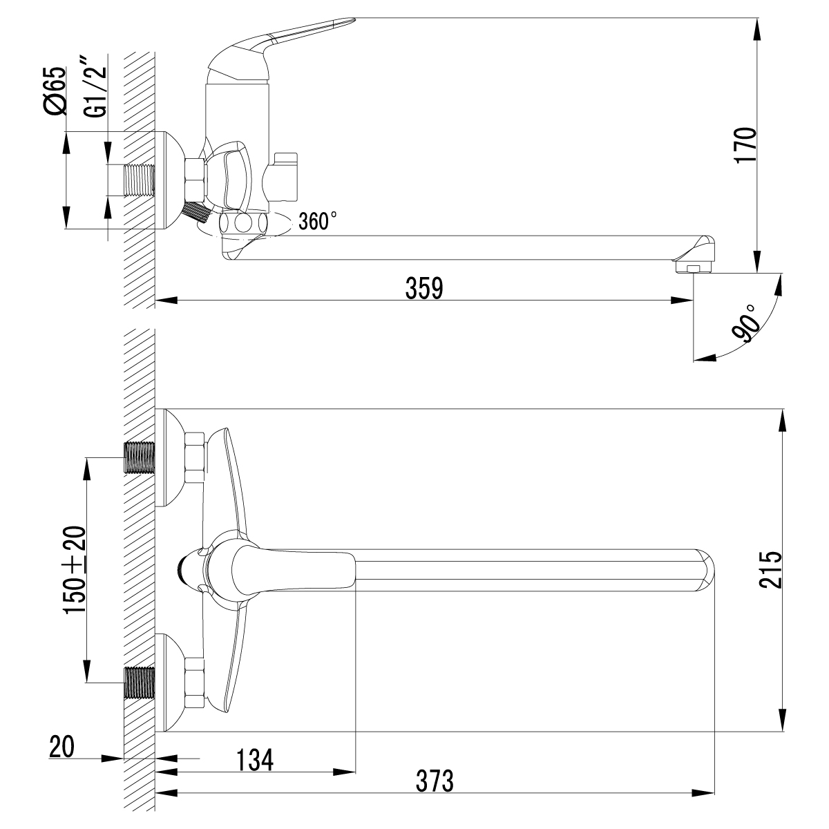 Универсальный смеситель Lemark plus Advance LM1251C