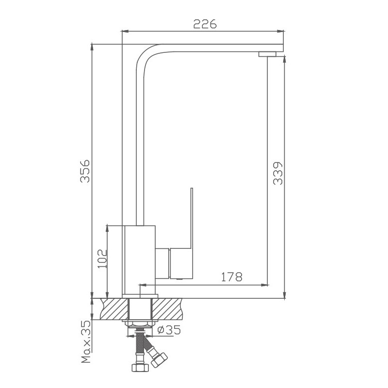 Смеситель для кухни Haiba HB803 сталь HB70803