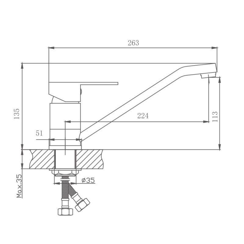 Смеситель для кухни Haiba HB802 HB42802