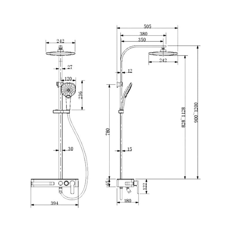 Душевая стойка Bravat Meissen F6277312CP-A-ENG хром