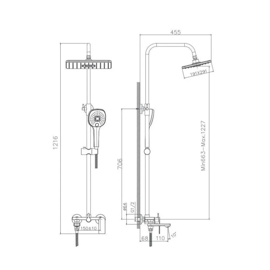 Душевая стойка Haiba HB23505-8 белая