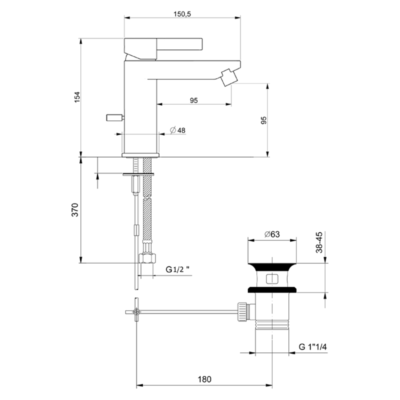 Смеситель для биде Webert DoReMi DR840102015 хром