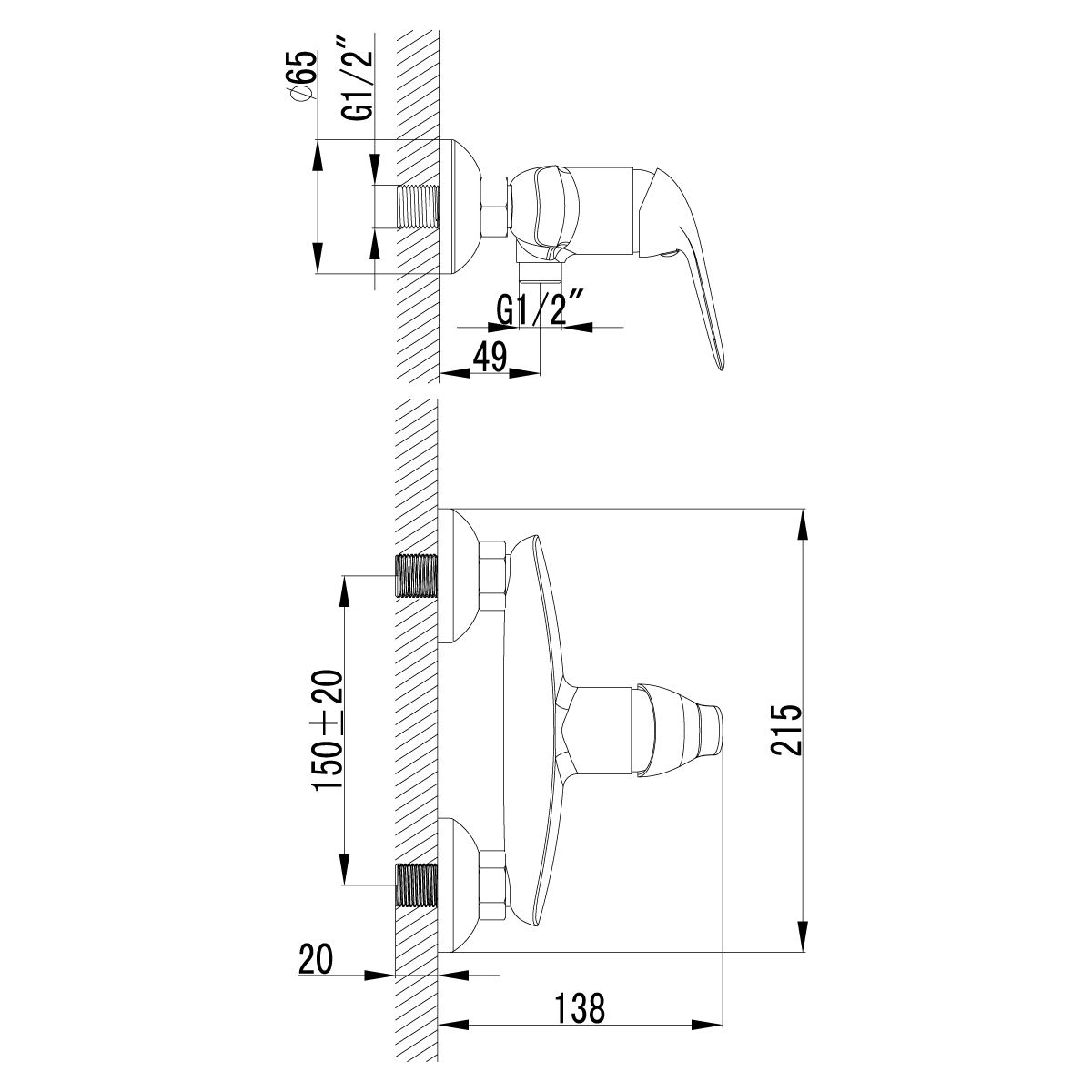 Смеситель для душа Lemark plus Advance LM1203C