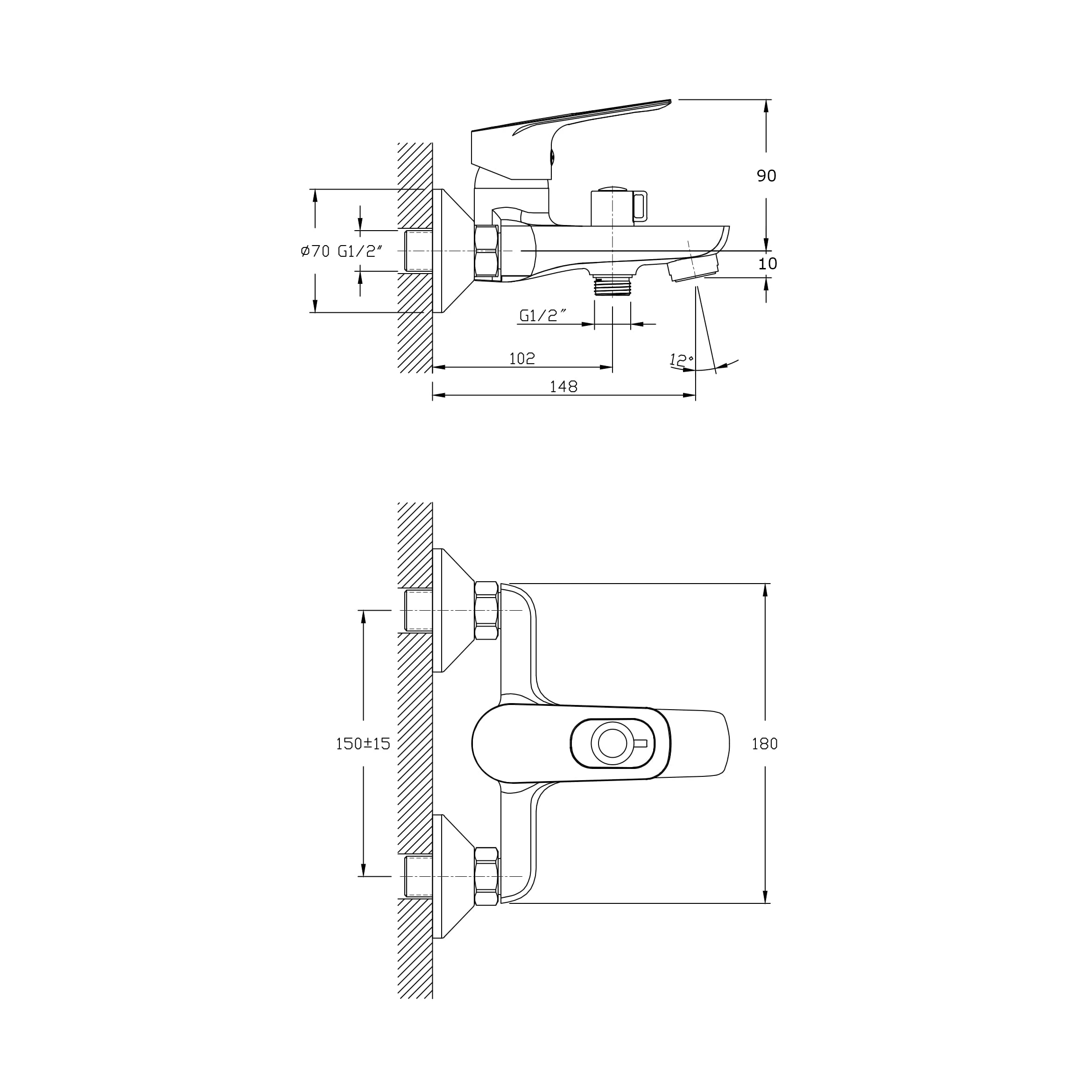 Смеситель для ванны с душем Rush Edge ED7735-44