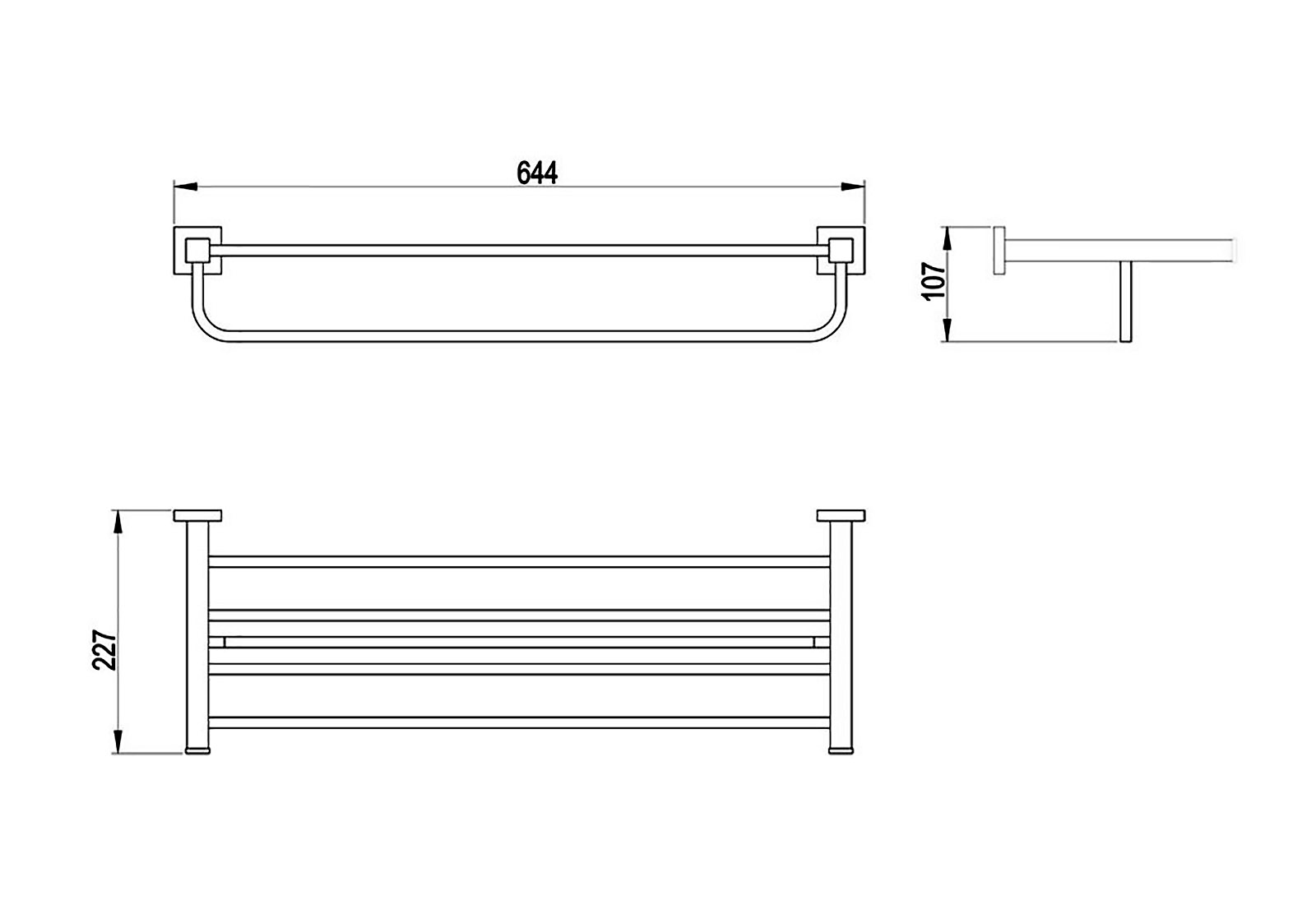 Полка Timo Selene 10058/00 chrome для полотенец