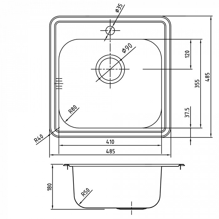 Мойка кухонная IDDIS Strit STR48P0i77