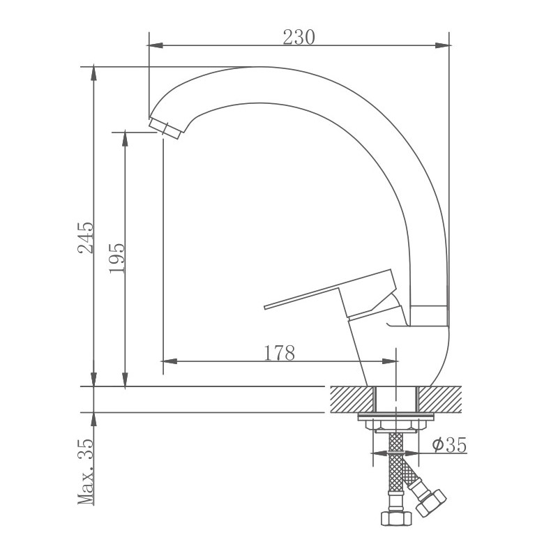 Смеситель для кухни Haiba HB801-2 HB41801-2