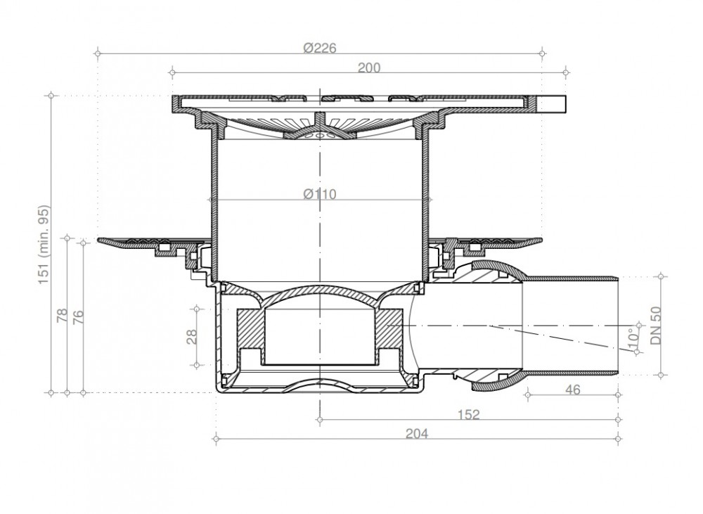 Душевой трап Pestan Confluo Standard Angle1