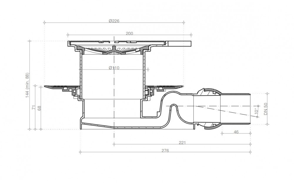 Душевой трап Pestan Confluo Standard Angle2