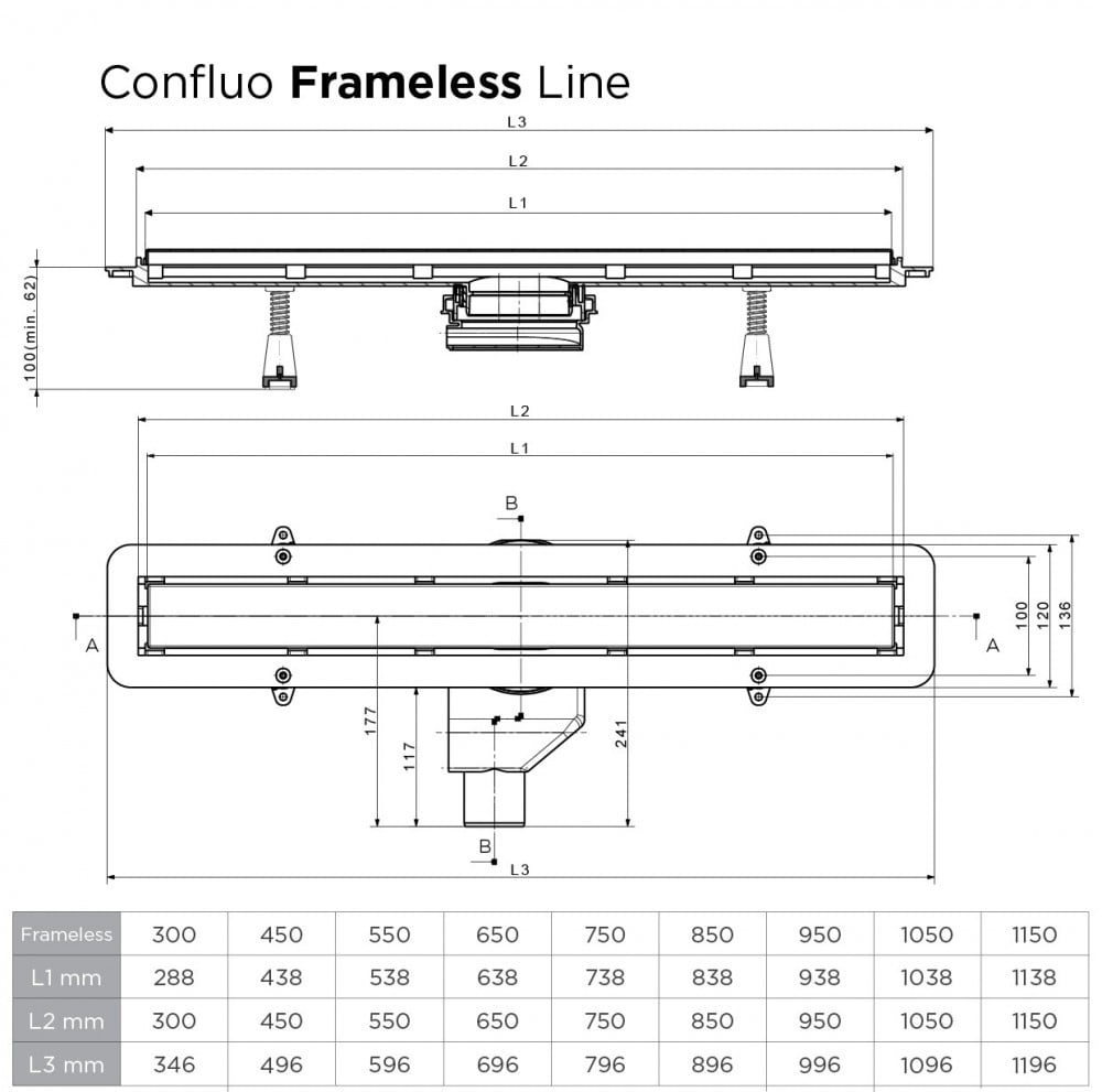 Душевой лоток Pestan Confluo Frameless Line 300 white glass