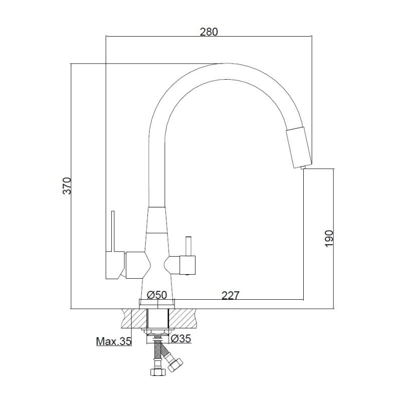 Смеситель для кухни Haiba HB858-3 пепельный HB76858-3