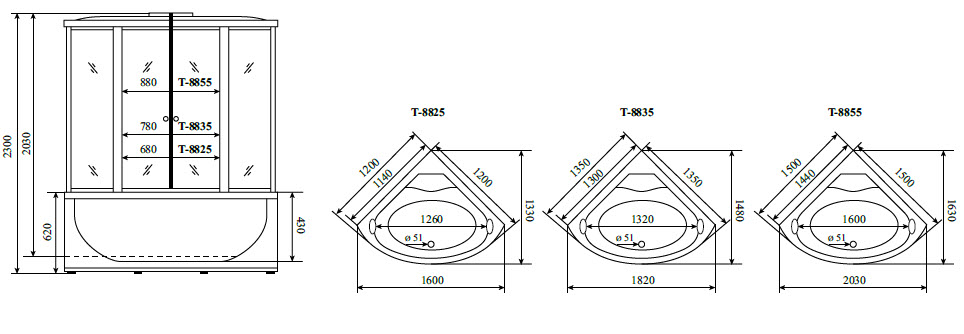 Душевой бокс Timo Comfort T-8855F