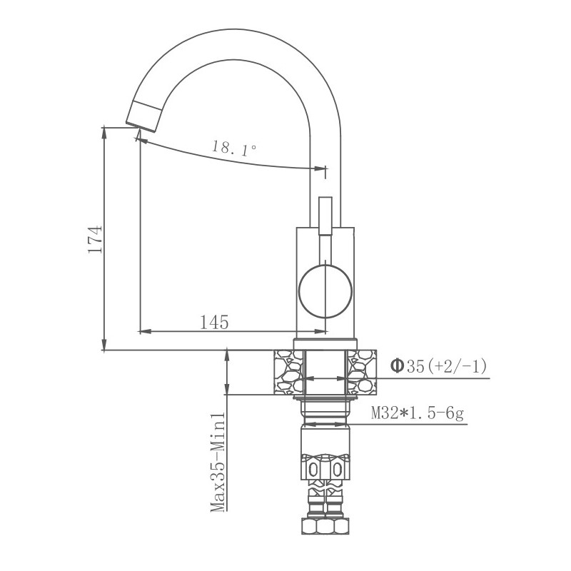 Смеситель для кухни Haiba HB72304-3