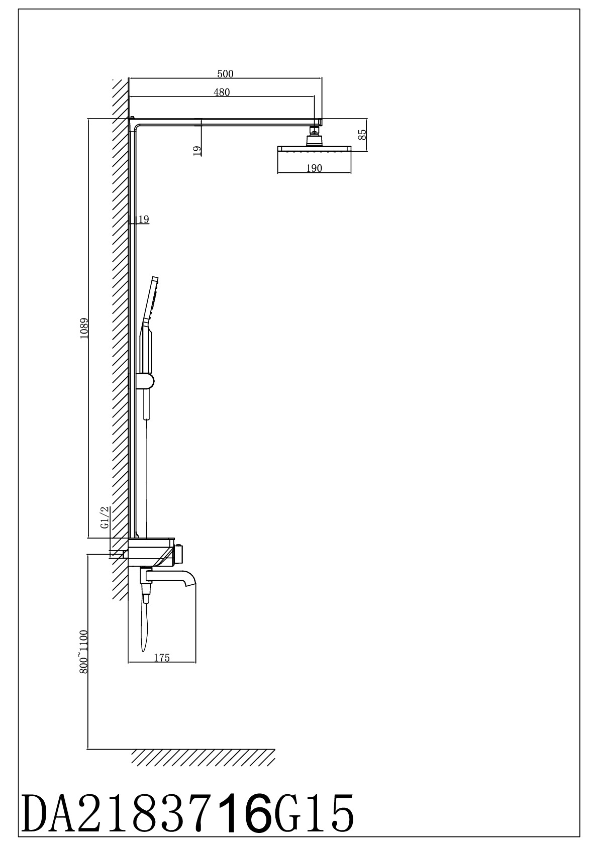 Душевая стойка D&K Potsdam DA2183716G15