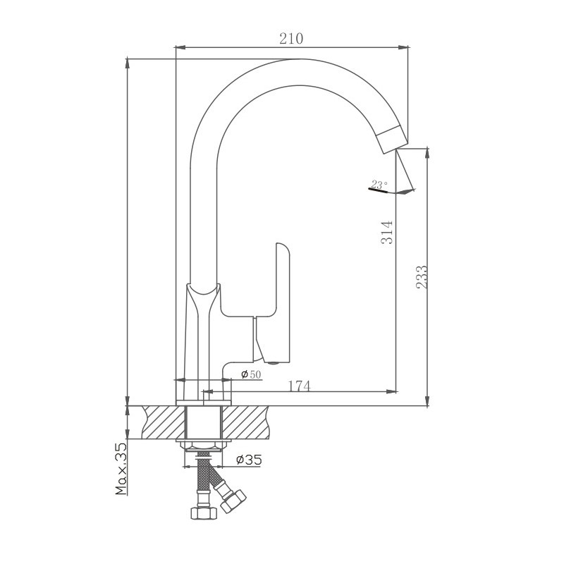 Смеситель для кухни Haiba HB805-7 HB70805-7