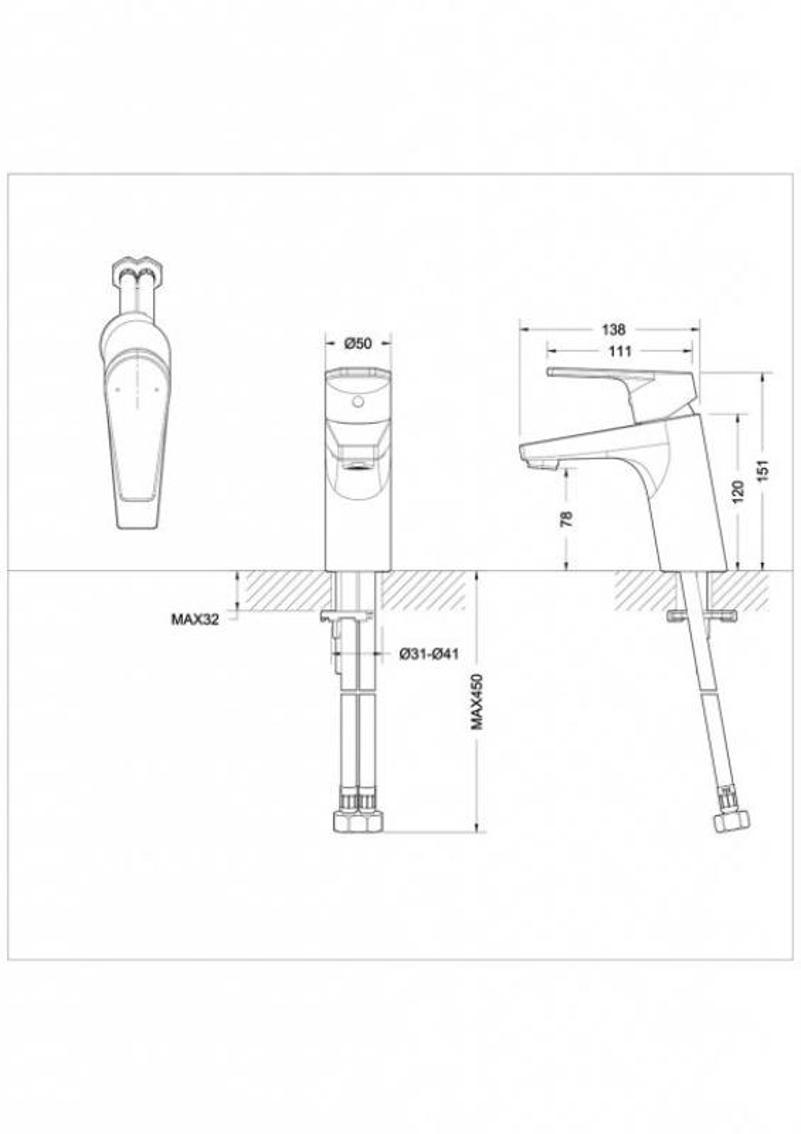 Смеситель для раковины Bravat Line F15299C-1