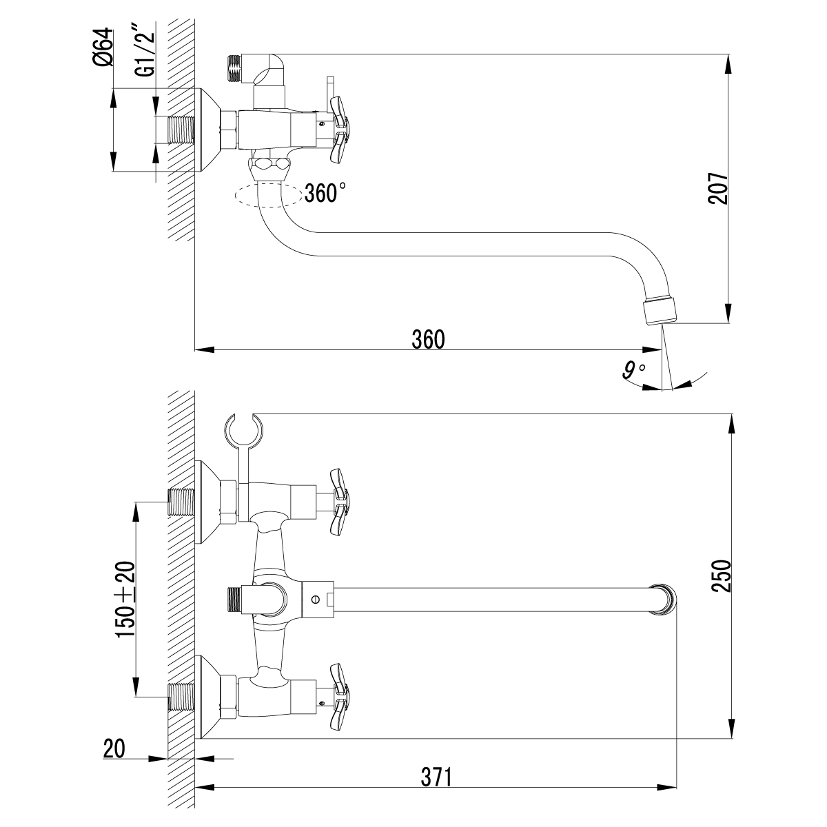 Универсальный смеситель Lemark Partner LM6541C