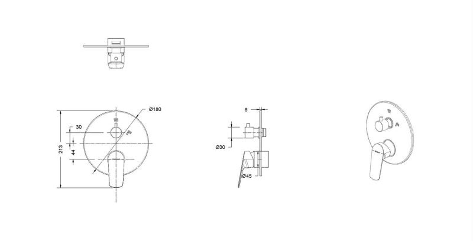 Смеситель для ванны с душем Bravat Rhein PB8429564BW-2-ENG