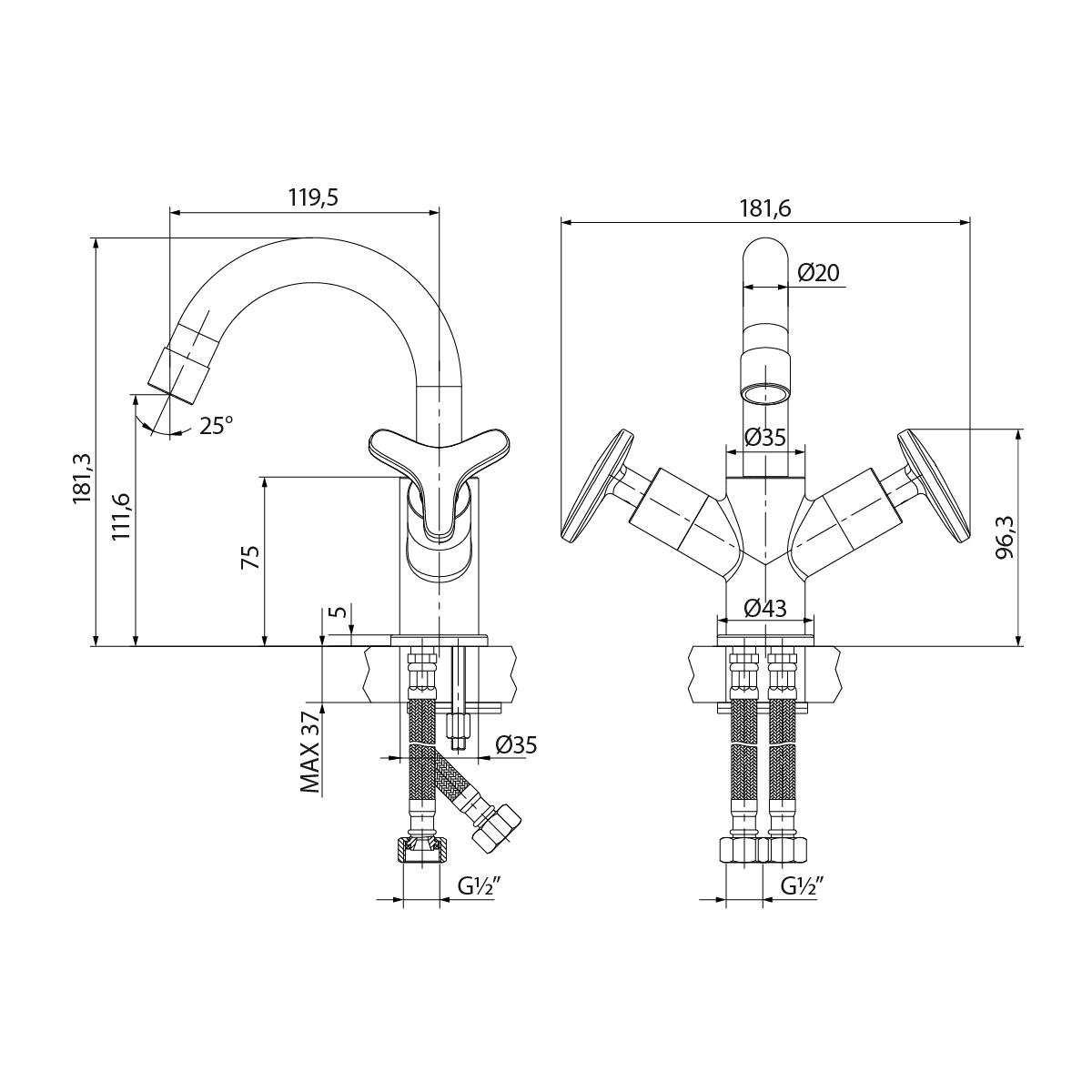 Смеситель для раковины Lemark plus Spirit LM1907C