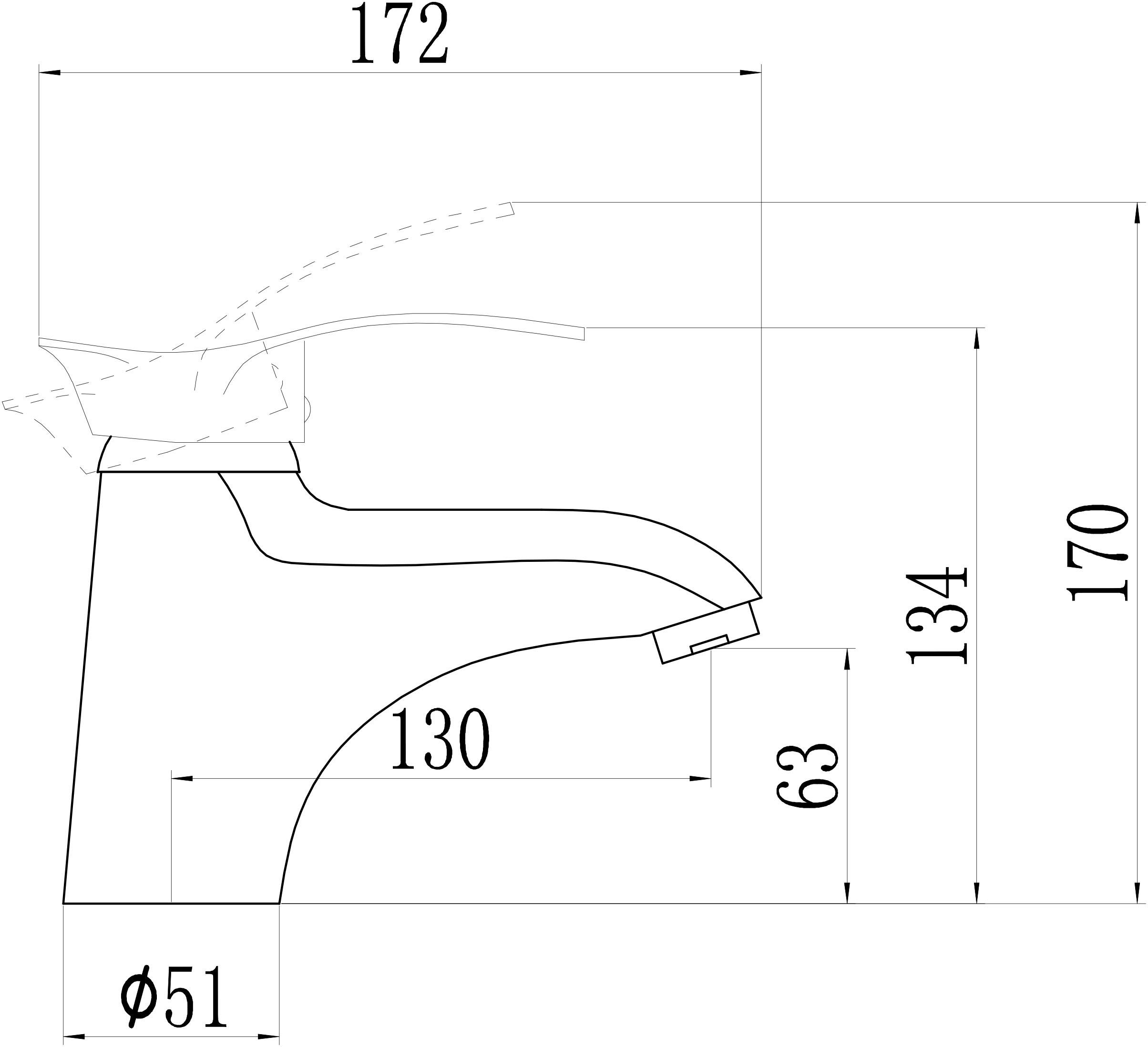 Смеситель для раковины Savol S-T1006