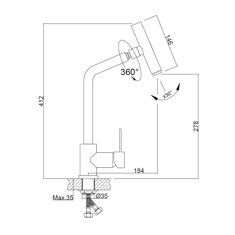 Смеситель для кухни Haiba HB304-1 HB73304-1