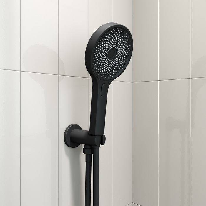 Шланговое подключение IDDIS Built-in Shower Accessories 003BL01i62 с держателем, черное