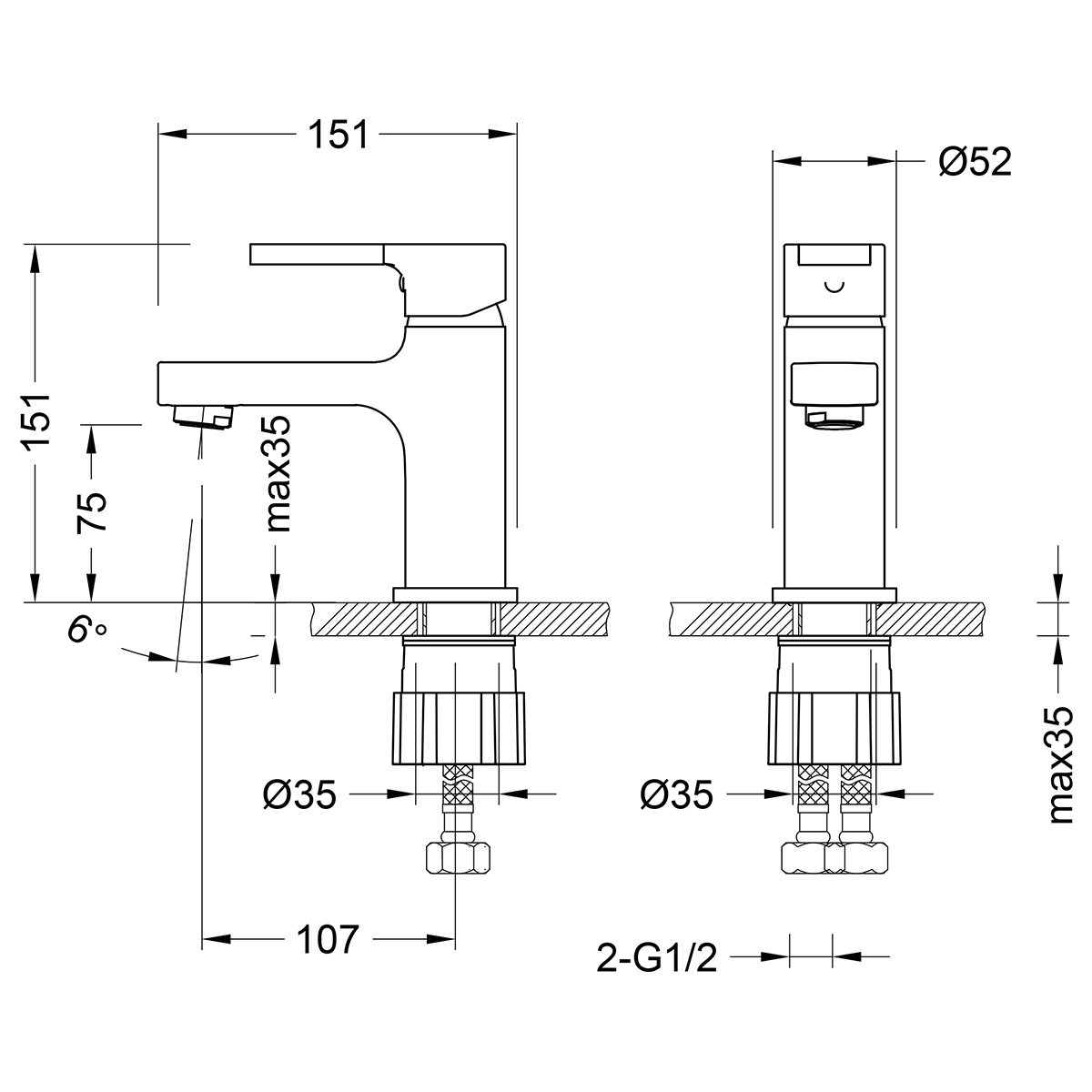 Смеситель для раковины Lemark Aura LM0606C