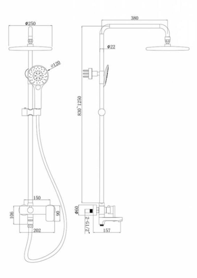 Душевая стойка Bravat Riffle F6336370CP-A-RUS хром