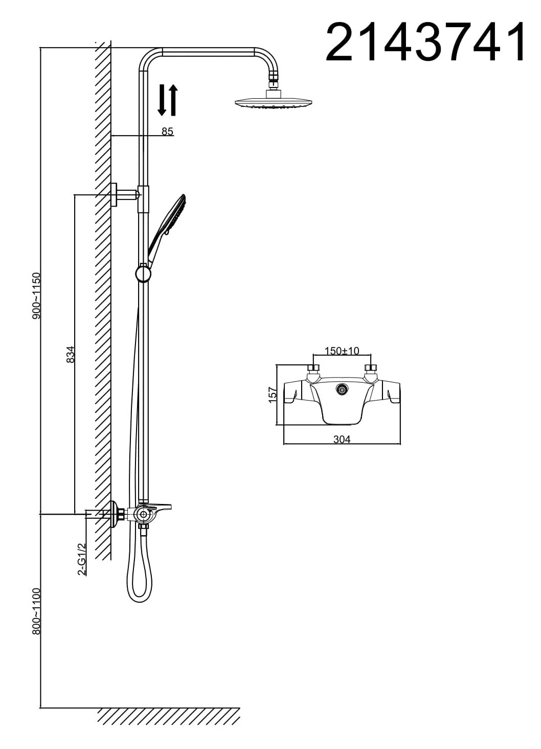 Душевая стойка D&K Potsdam DA2143741B14