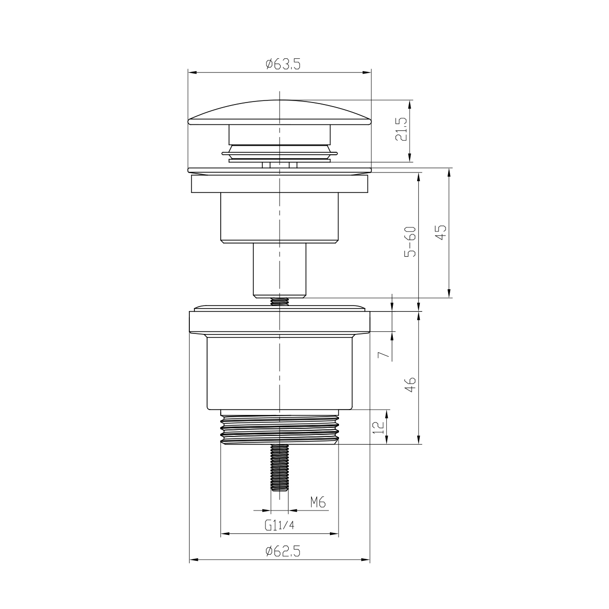 Донный клапан для раковины Lemark LM8500C хром