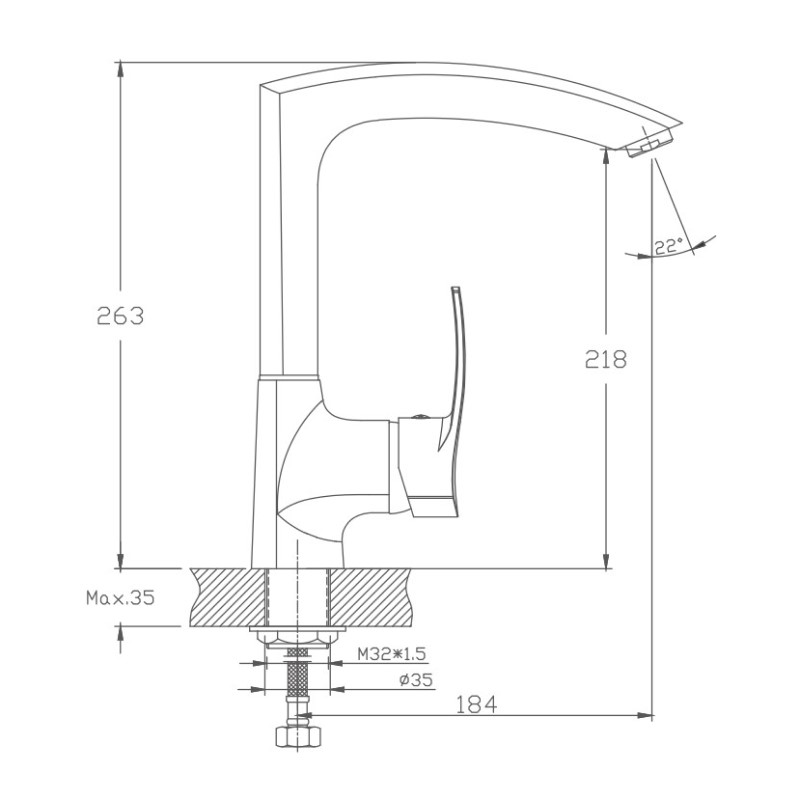 Смеситель для кухни Haiba HB70 HB4070