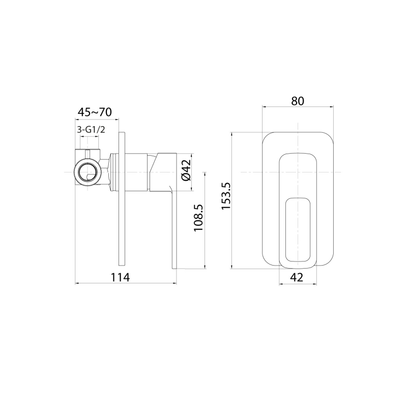 Смеситель для душа IDDIS Slide SLIBL00i66 С ВНУТРЕННЕЙ ЧАСТЬЮ