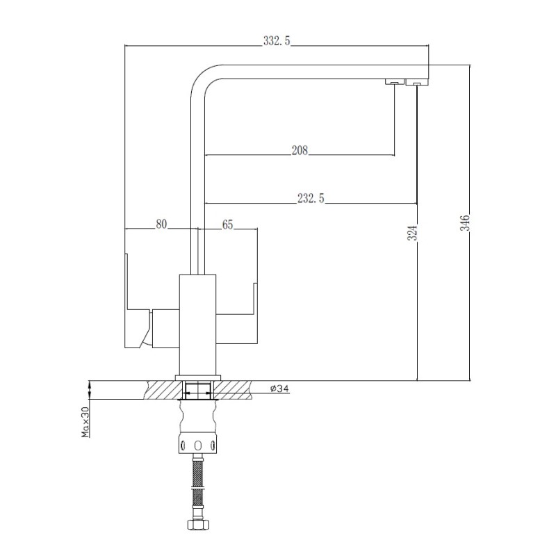 Смеситель для кухни Haiba HB803-7 черный HB76803-7