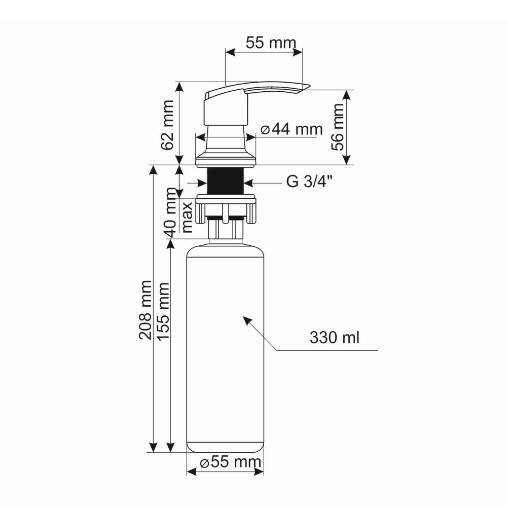 Дозатор для кухонной мойки Ulgran Quartz U-02 белый