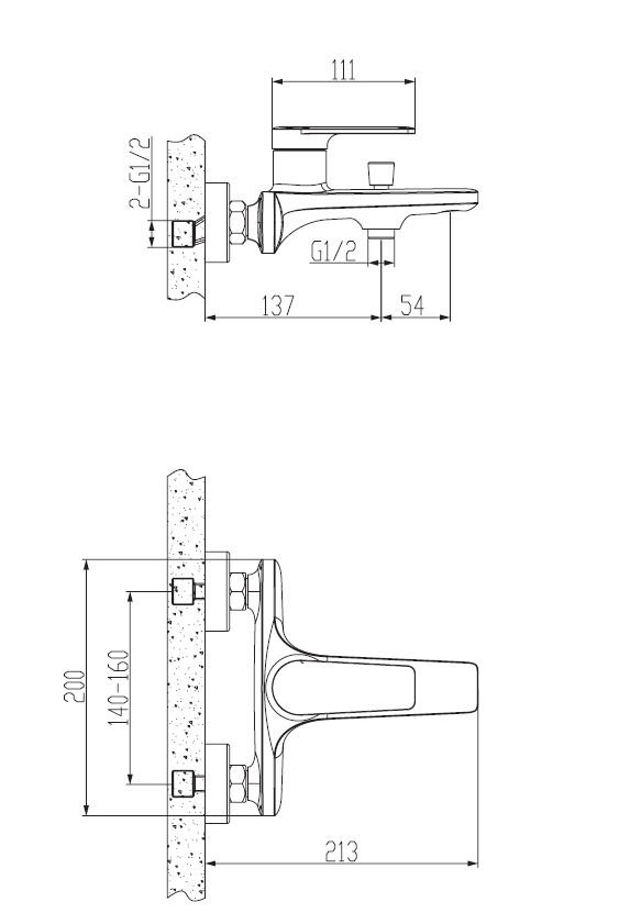 Смеситель для ванны с душем ESKO Baku BK 54