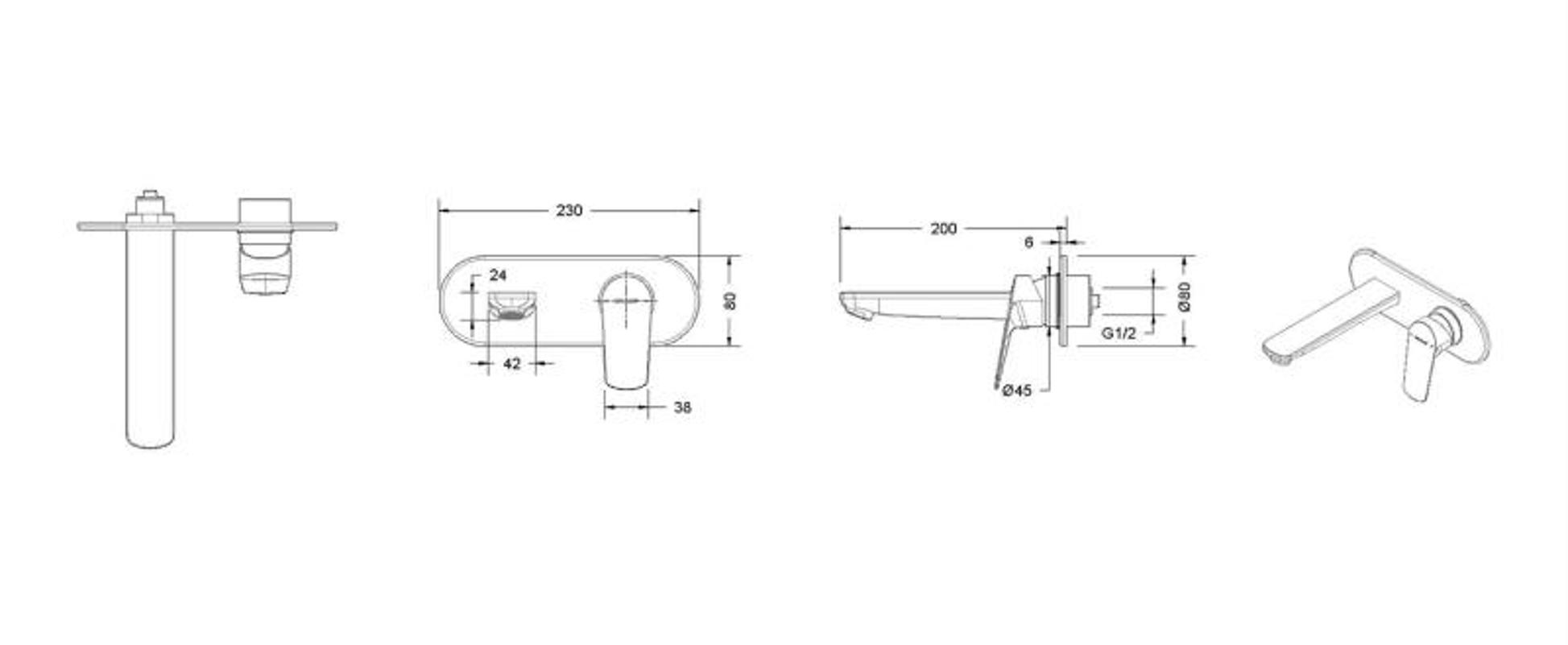 Смеситель для раковины Bravat Rhein P8429564BW-ENG