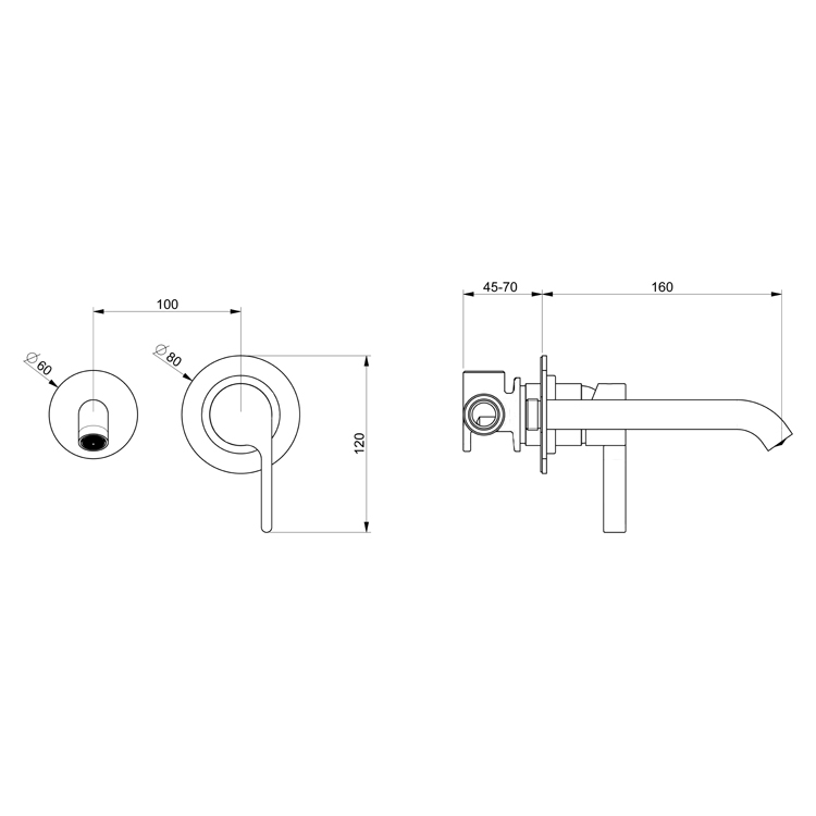 Смеситель для раковины Webert DoReMi DR830606015 С ВНУТРЕННЕЙ ЧАСТЬЮ хром