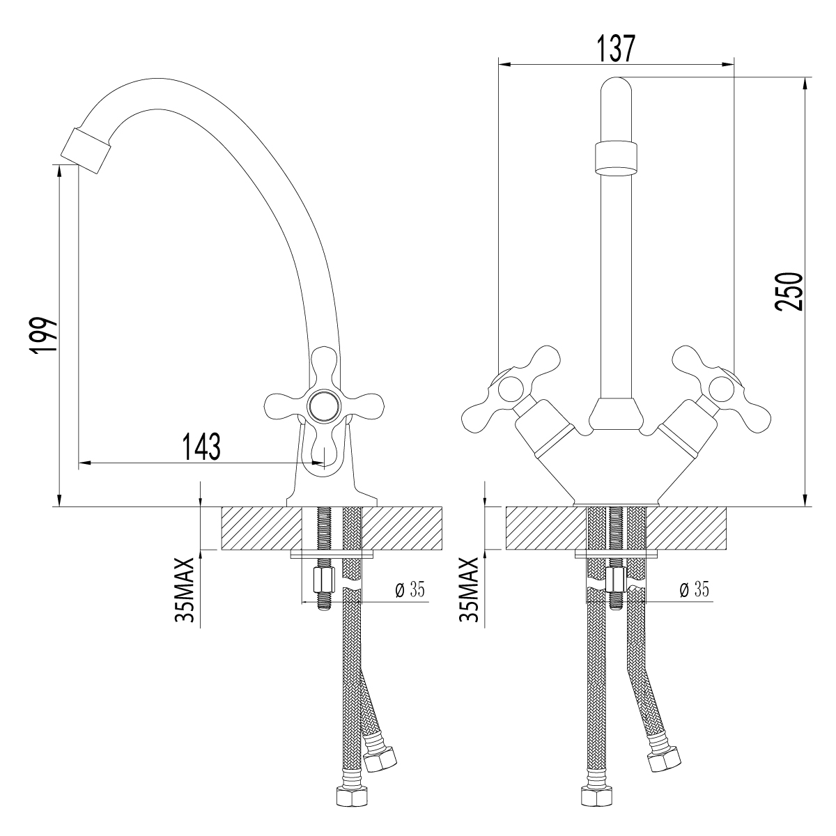 Смеситель для кухни Lemark Standard LM2104C