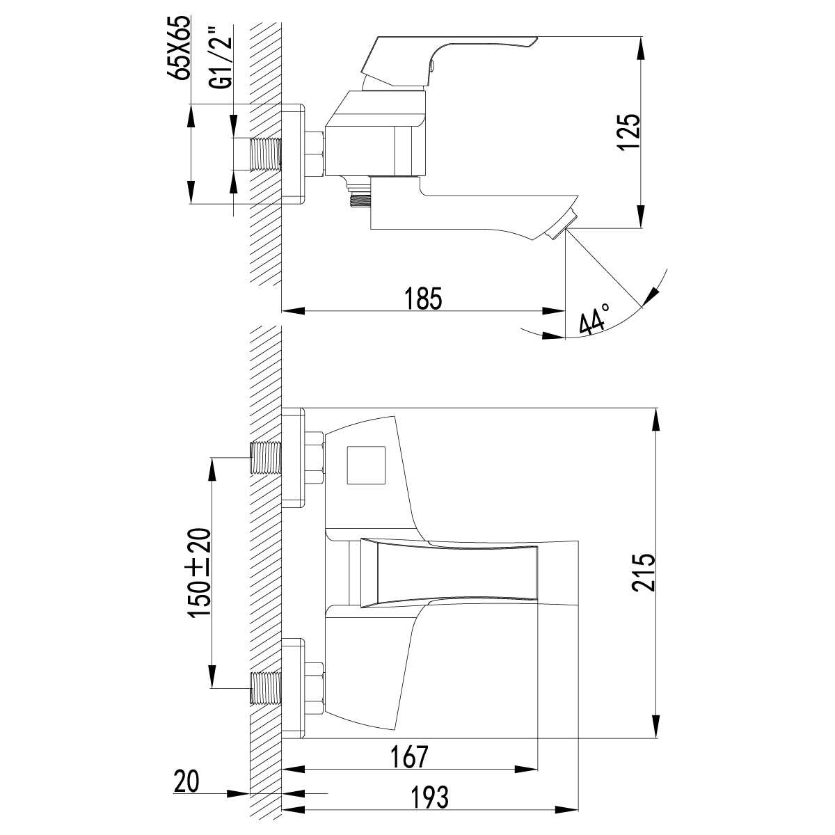 Смеситель для ванны с душем Lemark Unit LM4514C