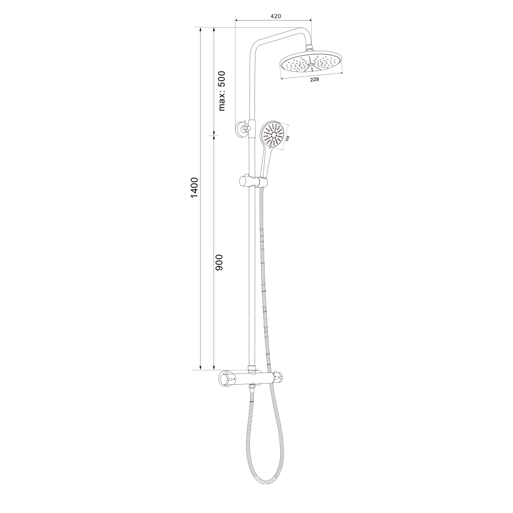 Душевая стойка Olive'S Termo 34291TMB черная