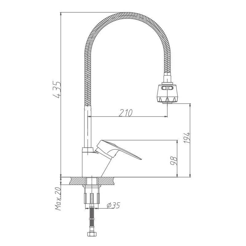 Смеситель для кухни Haiba HB04-3 HB4304-3