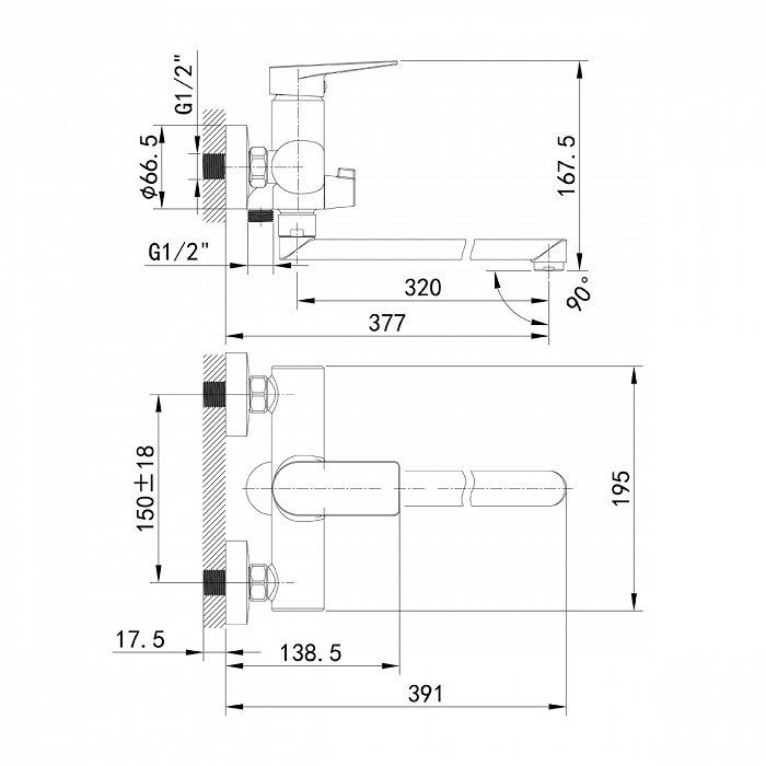 Универсальный смеситель IDDIS Bridge BRDSB02i10WA