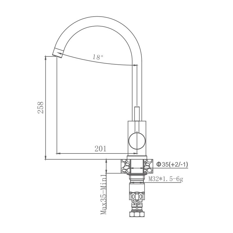 Смеситель для кухни Haiba HB71304-3