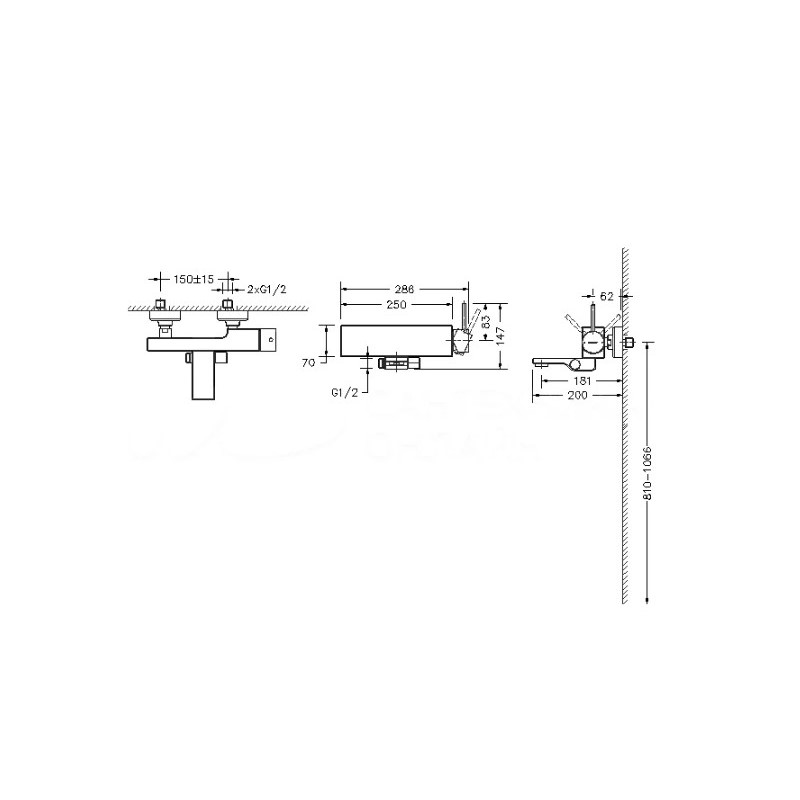 Смеситель для ванны с душем Bravat Arc F66061C-01A-ENG хром