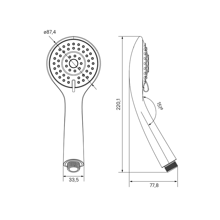 Душевая лейка Milardo Hand Shower 3803F87M18