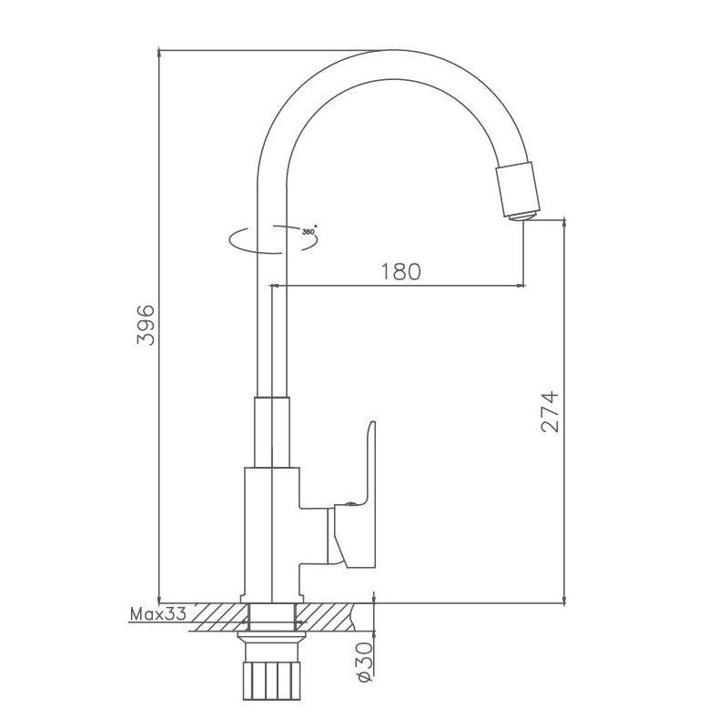 Смеситель для кухни Haiba HB70113-7 черный