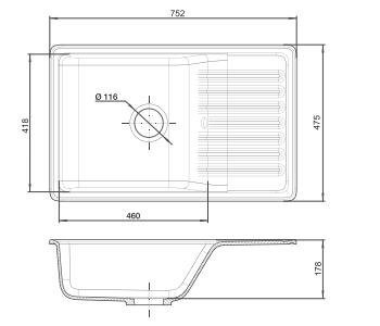 Мойка кухонная GranFest Quarz Z 72 белая